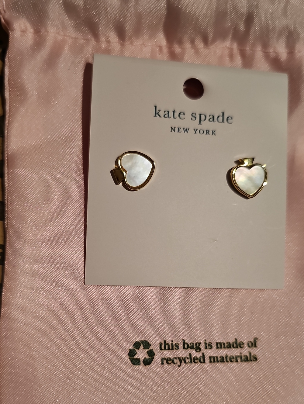 Kate Spade Signature Spade Studs Mother Of Pearl Cream multi New